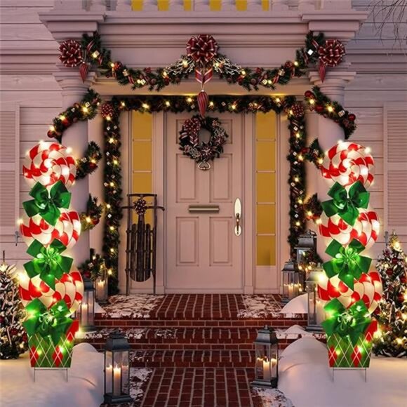 Christmas Peppermint Candy Decorations 44 Inch Xmas Yard Signs w LED - Picture 7 of 7